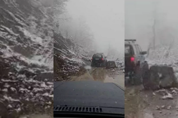 HAOS KOD PRIJEPOLJA! Kamenje se obrušilo na put, samo pukom srećom izbegnuta tragedija! (FOTO)