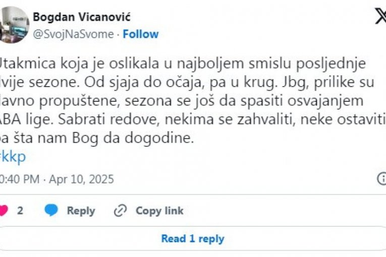 Grobari iskazali nezadovoljstvo ostvarenjem u Evroligi