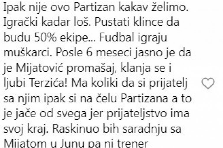 Grobari se ne mire sa porazom