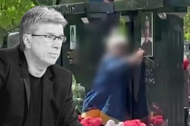 ŽENA STALA PRED GROB SAŠE POPOVIĆA! Miluje njegovu sliku, naglas ZAKUKALA pred svima: Volela sam te, neću još kod tebe... JEZIVO! (VIDEO)