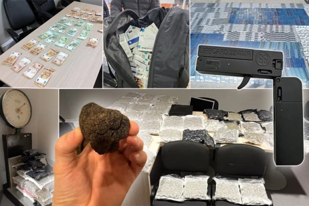 UHAPŠENE DVE OSOBE: Oduzeto oružje, droga i novac