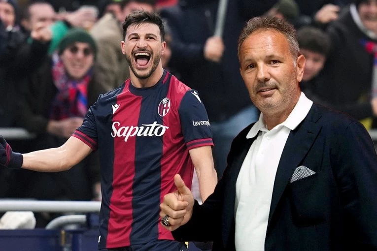 "PREVEDI OVO ŠTO ĆU REĆI O MIHI": U trenutku najvećeg slavlja najbolji igrač Bolonje nije zaboravio na Sinišu Mihajlovića!