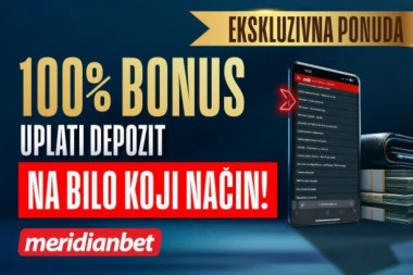 NE ČEKAJ BONUS, ZGRABI GA ODMAH: 100% VIŠE NA PRVI DNEVNI DEPOZIT – SAMO U MERIDIANU!