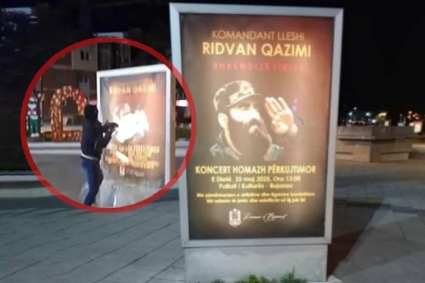 OSVANUO PLAKAT KOJI VELIČA TERORISTU ĆAZIMIJA! Skandal na jugu Srbije - UBRZO JE SKLONJEN, A EVO I KAKO! (VIDEO)