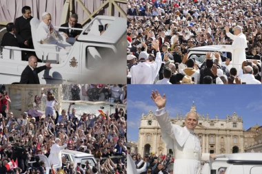 MASA U DELIRIJUMU! Lav XIV se prvi put provozao papamobilom, uoči svoje inauguracije (VIDEO)