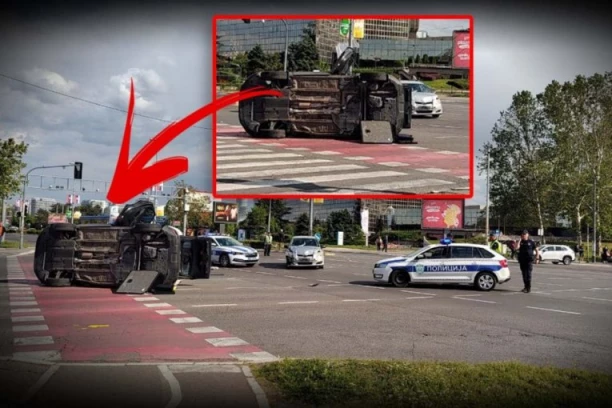 OVAKO JE IZGLEDALO MESTO NESREĆE KOD "UŠĆA"! Automobil prevrnut na bok, staklo svuda po putu! (VIDEO)