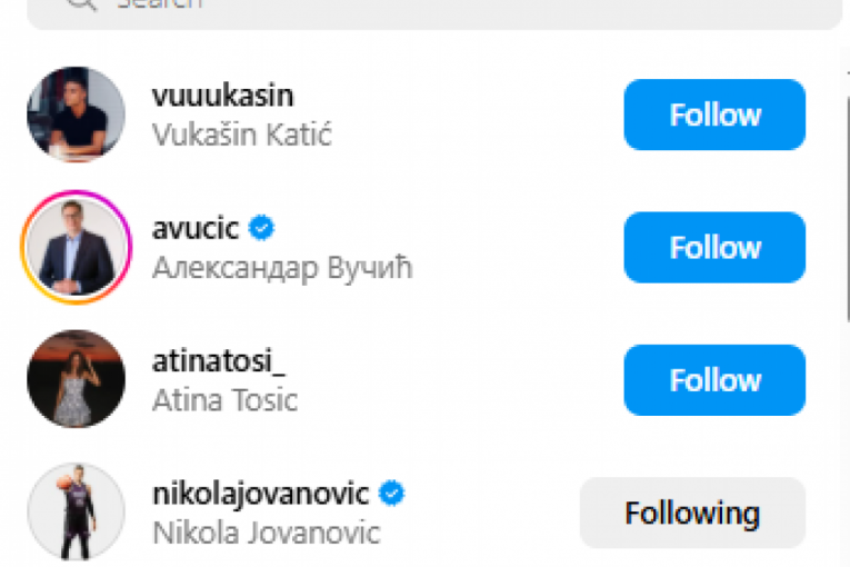 Karleušina lista na Instagramu