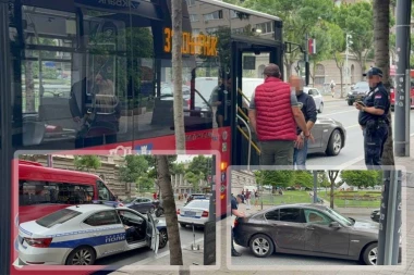 PRVI SNIMCI SA MESTA NESREĆE! Strahovit sudar autobusa i BMW u centru Beograda! Povređene četiri osobe! (FOTO+VIDEO)