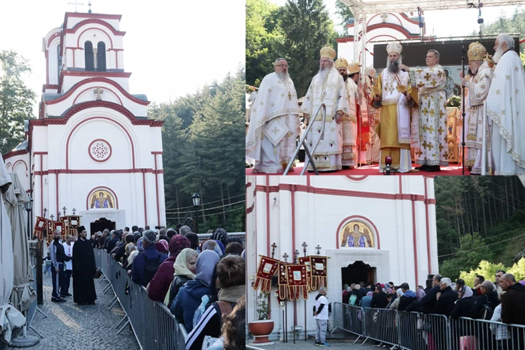 TUMANE DANAS ZASIJALO KAO SVETIONIK: Hiljade vernika od svitanja sliva se u svetinju, patrijarh Porfirije služi liturgiju
