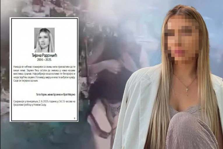 ĆERKO, NE PRIHVATAMO DA TE NEMA! Potresna čitulja roditelja Tijane iz Novog Sada! Otac i majka van sebe nakon tragedije!