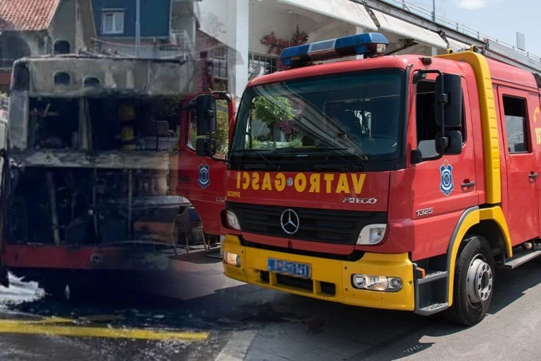 DRAMA U UŠĆU! Gori autobus! (FOTO)