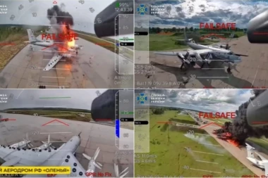 NOVI SNIMAK STRAVIČNOG UKRAJINSKOG NAPADA! Ovako su goreli ruski bombarderi - deveti krug pakla! (VIDEO)