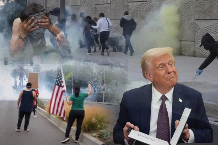 LOS ANĐELES PRED RATOM? Krvavi sukob demonstranata i policije, MARINCI spremni da uskoče! Tramp poslao i GARDU, A ONDA SE OGLASIO ovom porukom (VIDEO)