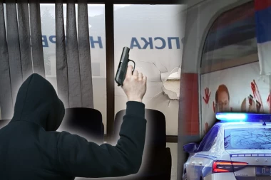 KAO TERORISTA, CRNI RANAC NA LEĐIMA, PUCA I NE OSVRĆE SE: Objavljen snimak napadača na prostorije SNS u Vrnjačkoj Banji (VIDEO)