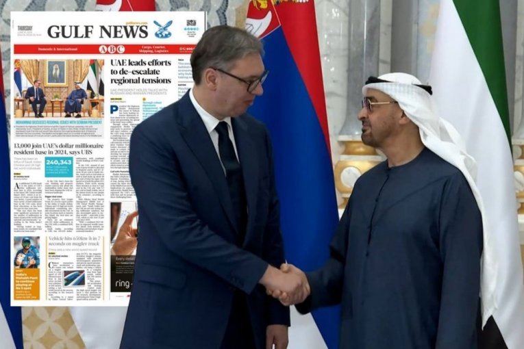 VUČIĆ GLAVNA TEMA MEDIJA U EMIRATIMA: Susret dvojice lidera na svim naslovnim stranama