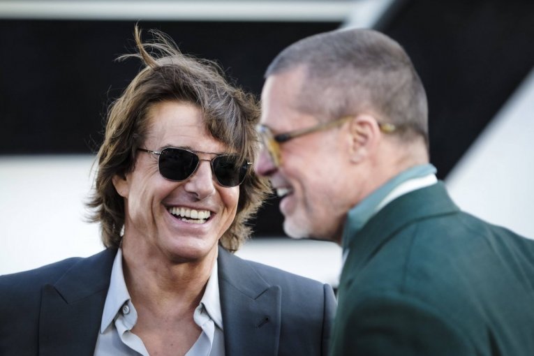 Tom Kruz i Bred Pit na premijeri "F1"