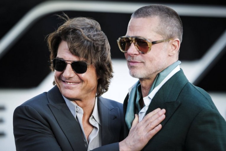 Tom Kruz i Bred Pit na premijeri "F1"