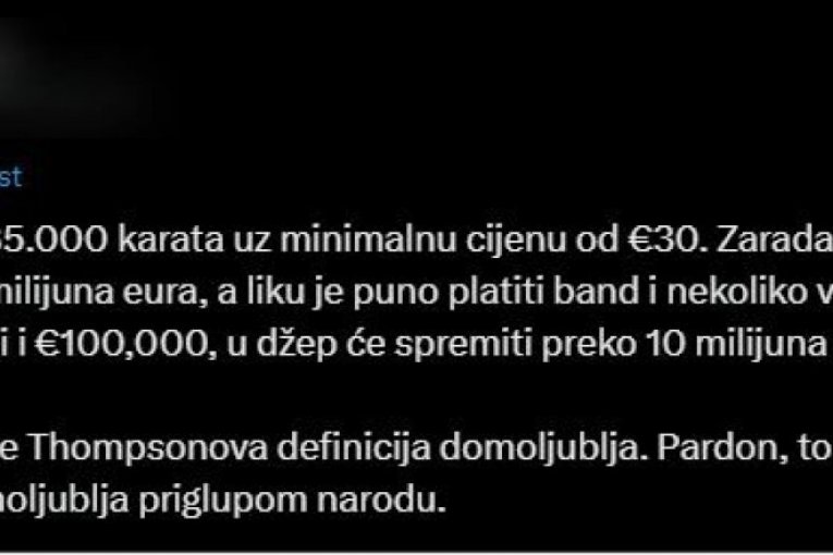 Hrvati besni na Tompsona