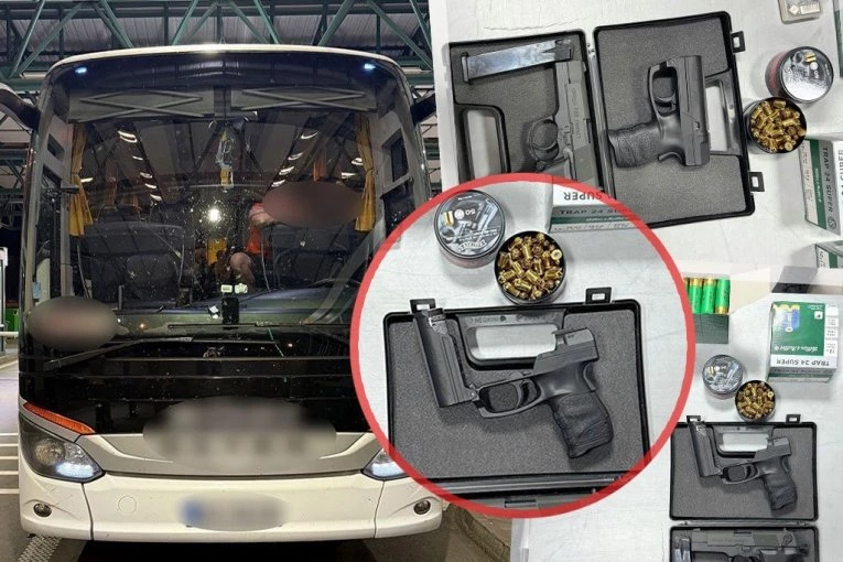 PUTNIK U TORBI NOSIO ČITAV ARSENAL ORUŽJA! Carinici se šokirali kada su zaustavili autobus na Horgošu! (FOTO)