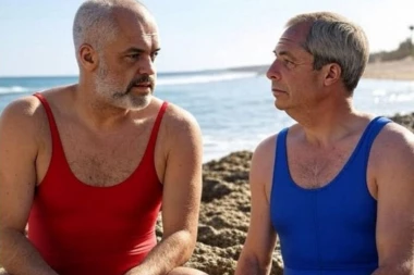 ŠTA TO RADE EDI RAMA I NAJDŽEL FARAŽ? Britanski političar prvo prozivao premijera Albanije, a sada su "UHVAĆENI" NA PLAŽI (FOTO)