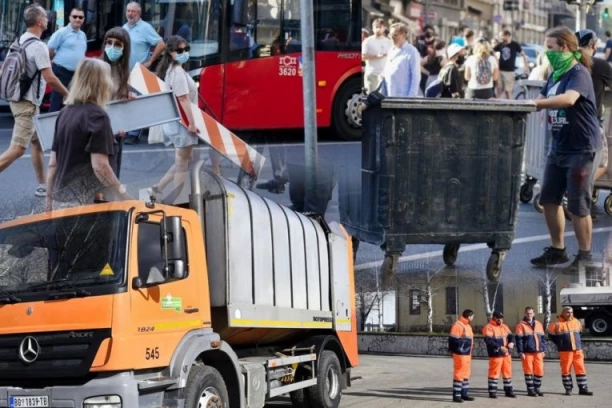 "ONI SU SVE ŠTO VI NIKADA NEĆETE BITI - ČAST I POŠTENJE" Blokaderi se smeju radniku gradske čistoće dok skuplja smeće za njima! (VIDEO)