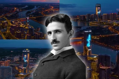 SIMBOL SRPSKOG DUHA! Kula Beograd zasijala u čast najvećeg naučnika - NIKOLE TESLE! (VIDEO)