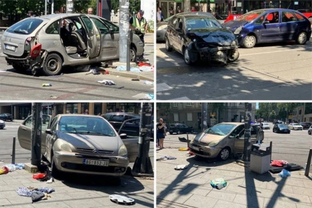 ON JE IZAZVAO JEZIVI SUDAR U CENTRU BEOGRADA! Otac i dve ćerke i dalje u teškom stanju! BEŽAO OD POLICIJE PA NAPRAVIO HAOS!