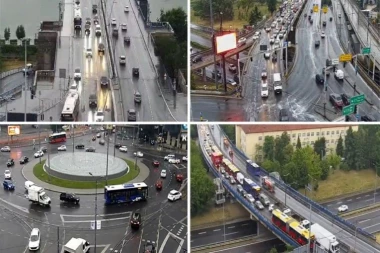 KOLAPS U BEOGRADU! Vozila mile, kiša usporila saobraćaj! OVDE SU NAJVEĆE GUŽVE! (FOTO)