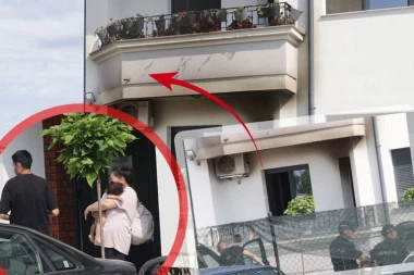 MAJKA DRŽI BEBU U NARUČJU DOK POLICIJA VRŠI UVIĐAJ! Odavde je devojka skočila sa prvog sprata - ovo su prve slike i snimci požara iz Surčina! (FOTO,VIDEO)