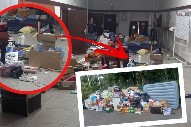 UPRAVA UČINILA USLUGU BLOKADERIMA! Gomile smeća izbačene iz Visoke zdravstvene škole u Zemunu - BILI NA KORAK DO ZARAZE! (FOTO)