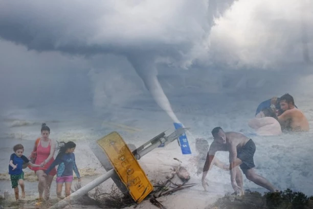 KAO DA JE STIGAO SUDNJI DAN! Tornado na plaži krenuo na kupače, a onda se pojavila OGROMNA PIJAVICA da ih sve SMRVI! (VIDEO)