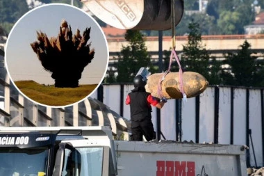 UNIŠTENA BOMBA IZ DRUGOG SVETSKOG RATA! Pronađena u Beogradu na vodi, detonacija izvršena u Deliblatskoj peščari! (FOTO)