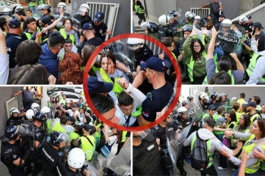GRAĐANI TAOCI STUDENTSKOG BEZAKONJA! Sramno ponašanje u Novom Pazaru, BLOKADERI nasrnuli na policiju ispred suda! (VIDEO)
