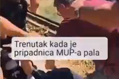 NASILNIK BEZ PRESEDANA! ĆUTA NAPAO POLICAJKU! Pogledajte momenat kako je gura i žena pada! (VIDEO)