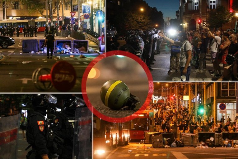 HOĆE DA RUŠE BEOGRAD, SPREMNI SU NA SVE! Jezive scene nasilja na ulicama prestonice: Napadaju policiju čime stignu, pale i uništavaju!