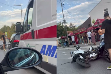 OBOREN MOTOCIKLISTA U VALJEVU! Hitna pomoć na terenu! (VIDEO)