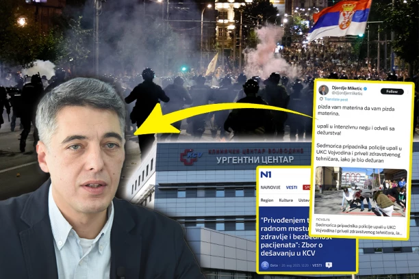 KULMINACIJA BLOKADERSKOG DIVLJANJA! Prebili policajku, tehničar je vređao i ODBIO DA JE LEČI jer je povređena na protestu