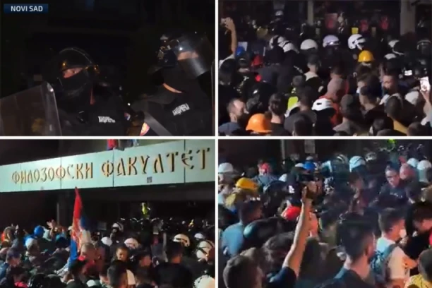 BLOKADERI BACAJU TOPOVSKE UDARE NA POLICIJU: Studenti-huligani prave haos u Novom Sadu (VIDEO)