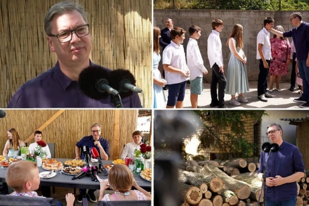 VUČIĆ URUČIO DRVA ZA OGREV PORODICI SA DEVETORO DECE! Predsednik: "Ovu meru za najugroženije porodice nastavljamo da realizujemo širom Srbije"