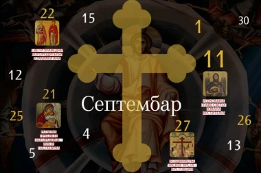 CRKVENI KALENDAR ZA SEPTEMBAR 2025.
