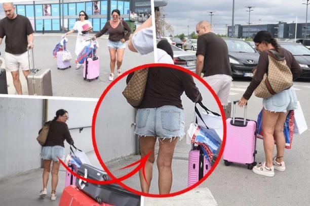 AU, SLAĐO, AL' SI SE UTEGLA! Đanijeva supruga maršira aerodromom u NIKAD KRAĆEM ŠORTSU - paparaco je uhvatio NA DELU, obline samo sevaju! (GALERIJA)