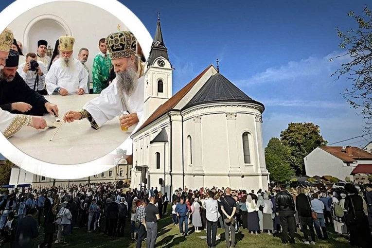 VELIKI DAN ZA SRBE U HRVATSKOJ: Patrijarh, 14 vladika i stotine vernika u obnovljenom hramu u kome je devedesetih miniran grob episkopa Emilijana