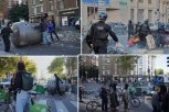 KAMENICAMA NA POLICIJU I AUTOBUSE, TUČA I ISPRED GIMNAZIJE: Blokaderi prave totalni haos u prestonici, zatvorene sve prodavnice (FOTO)