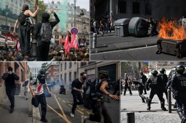 NAPAD NA ZGRADU MINISTARSTVA UNUTRAŠNJIH POSLOVA, AUTO-PUT U PLAMENU! Jezivi snimci iz Francuske, krvavi obračun policije i demonstranata (VIDEO)