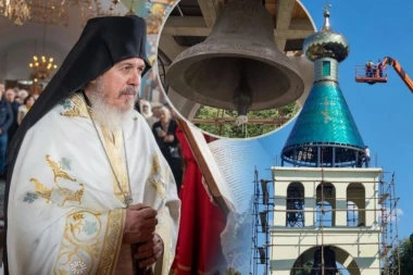 NOVI SJAJ ZNAMENITOSTI CELOG BALKANA: NAJVEĆE ZVONO DOBILO KUPOLU! Poklon četiri ruske porodice težak 13 tona i biser je manastira Svetog Luke u Bošnjanu!