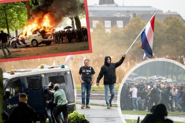 TUČE PO GRADU, ZAPALJENA POLICIJSKA KOLA, BAČEN I SUZAVAC: Užas u centru grada, ne zna se ko koga udara, narod beži kućama (FOTO)