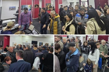 GUŽVE ZA VUČIĆA U MIONICI! Građani masovno čekaju u redovima kako bi dali potpise za SNS (FOTO, VIDEO)