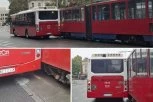 HAOS U CENTRU BEOGRADA! Sudarili se autobus i tramvaj kod Bajlonijeve pijace! (FOTO)