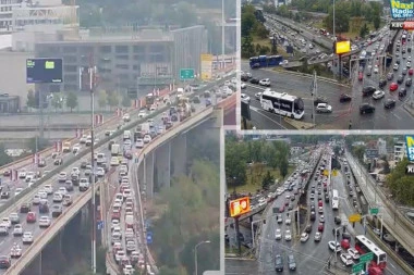 POTPUNI KOLAPS U BEOGRADU! Pančevački most paralisan,  gde god da krenete - ZASTOJI I GUŽVA! (FOTO, VIDEO)