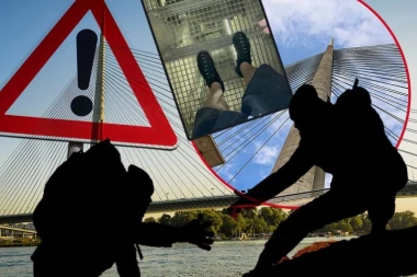 STRAVIČNO! POGLEDAJTE KAKO SE DECA PENJU NA PILON MOSTA NA ADI: Jedan pogrešan korak može da odvede u SMRT! (UZNEMIRUJUĆI VIDEO)